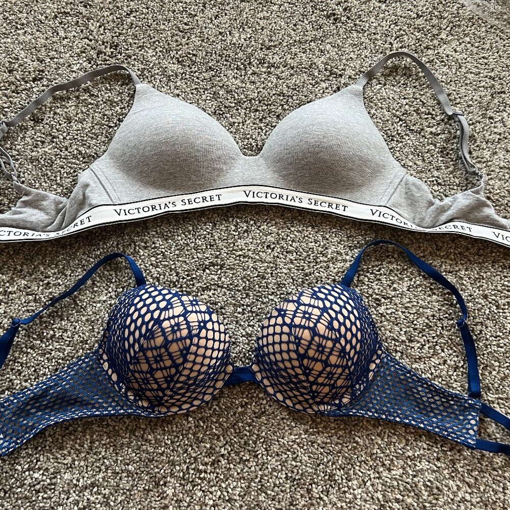 Victoria's Secret Bra Bundle - Bralette (34B) and Push-up (34A)